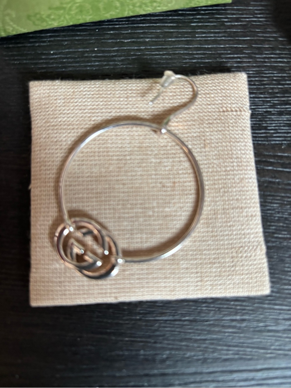Gucci Sterling Silver Interlocking G Hoop Earrings - Picture 10 of 13